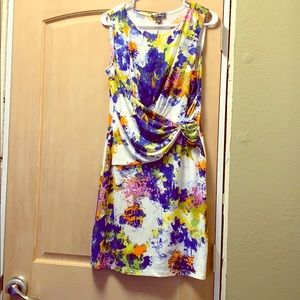 Short sleeves paint splash dress